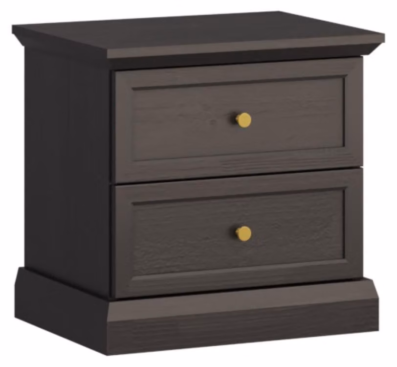Comodino con cassetti LUCARA - nero-marrone