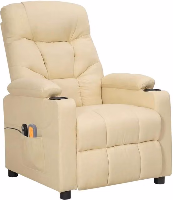 Poltrona Massaggiante Elettrica Crema in Tessuto 3098836