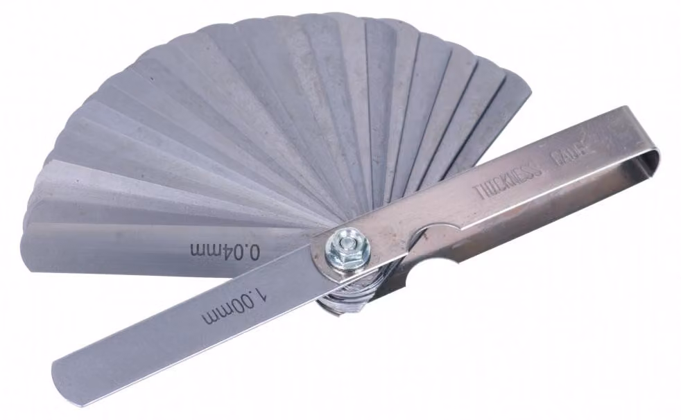 Set-kit spessimetri lame acciaio, per misurare larghezza spessore dimensioni, per la misurazione e la regolazione della distanza tra gli elettrodi delle candele,25 pezzi 0, 04–1 mm