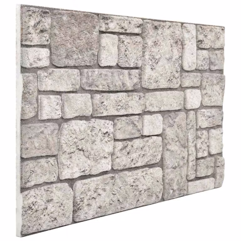 Set di 10 pannelli da parete vidaXL in schiuma EPS grigia, L 100 cm x H 50 cm x P 2 cm