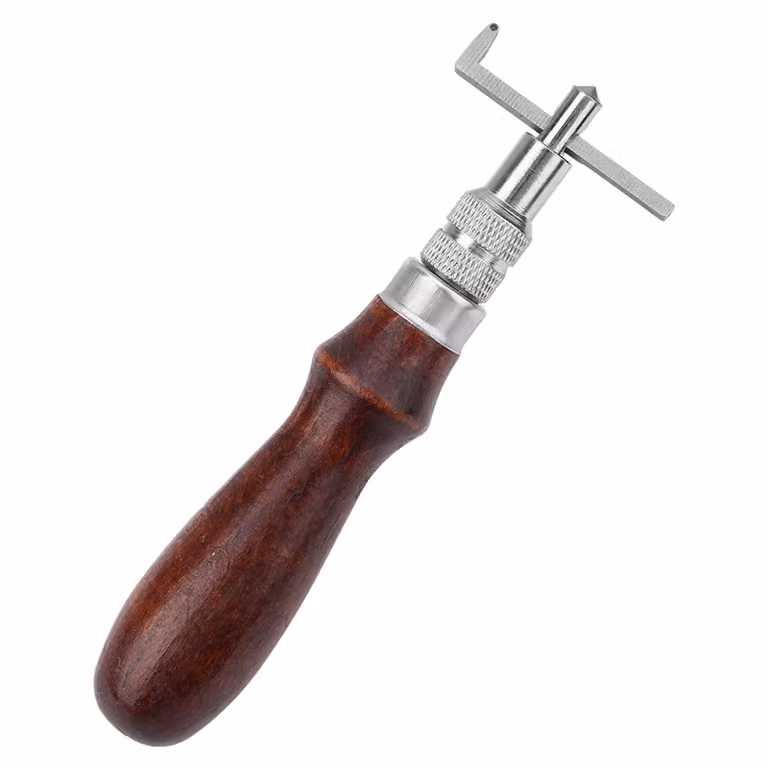 Set per la lavorazione del cuoio, strumenti per il cuoio da 5,3 pollici con manico in legno, strumenti per la lavorazione del cuoio, strumento per la foratura, per l'artigianato del cuoio fai da te
