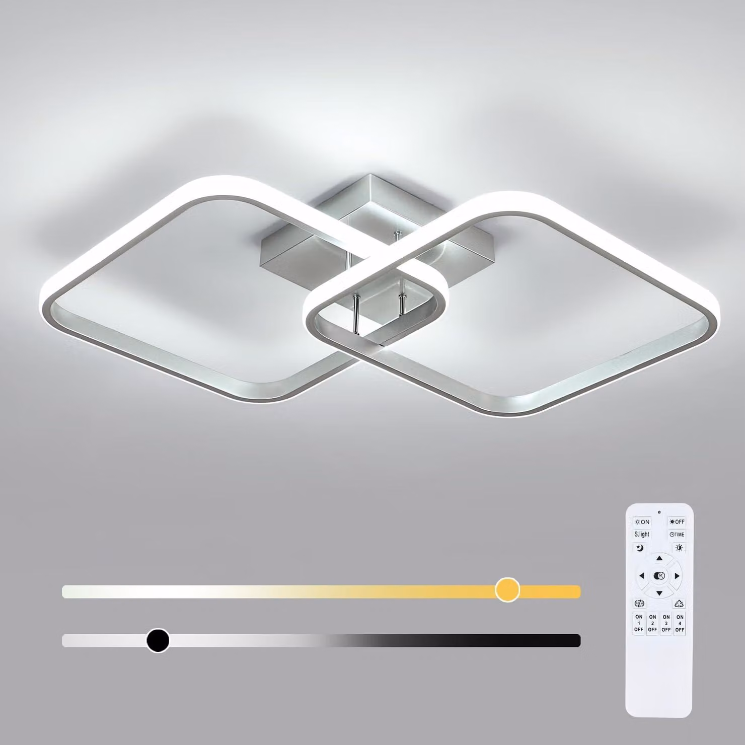 Pannello LED Osairous, luce regolabile, 50W, 5625LM, 3000-6500K, colore argento, 64CM – Argento, con dimmer, 3000K-6500K