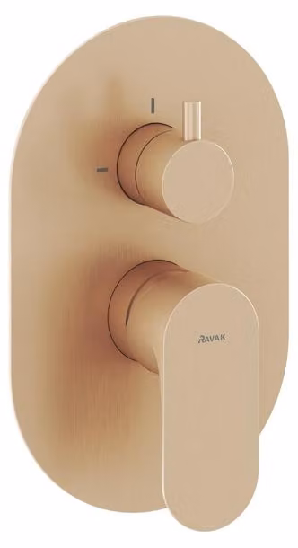 Ravak Eleganta EL 065.60RGB.O2.RB07E miscelatore a incasso a 2 vie senza corpo, oro rosa spazzolato