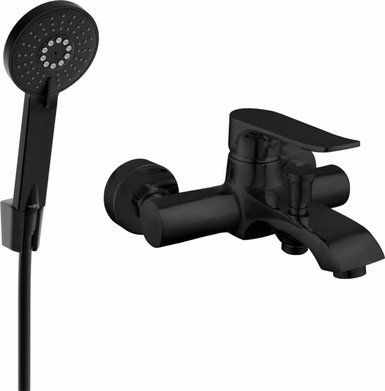 Mexen Pecos R40 rubinetteria da vasca con set doccia, nera - 7273R40-70
