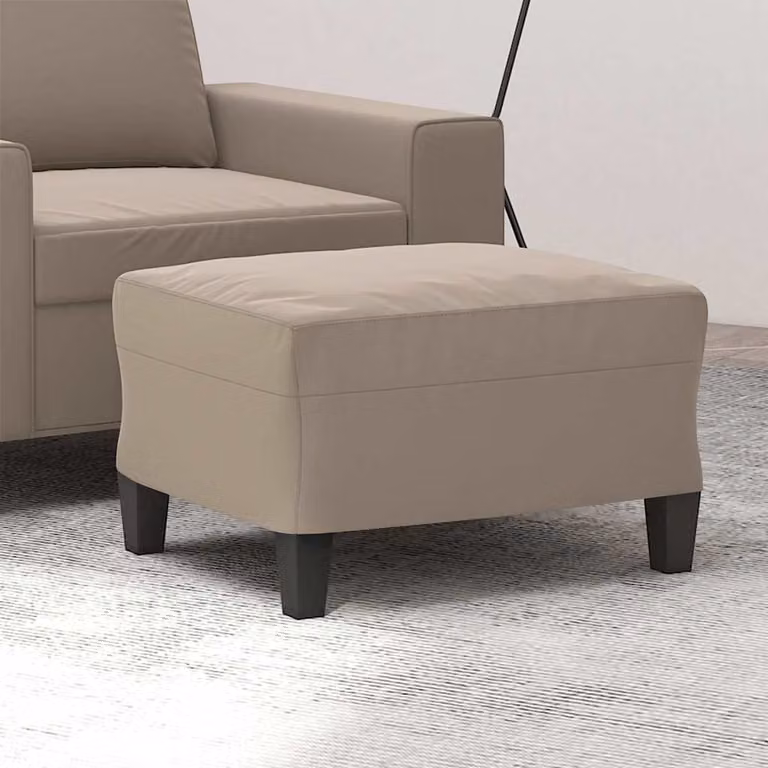 Poggiapiedi vidaXL in tessuto microfibra color tortora L: 60 cm, P: 50 cm, H: 41 cm