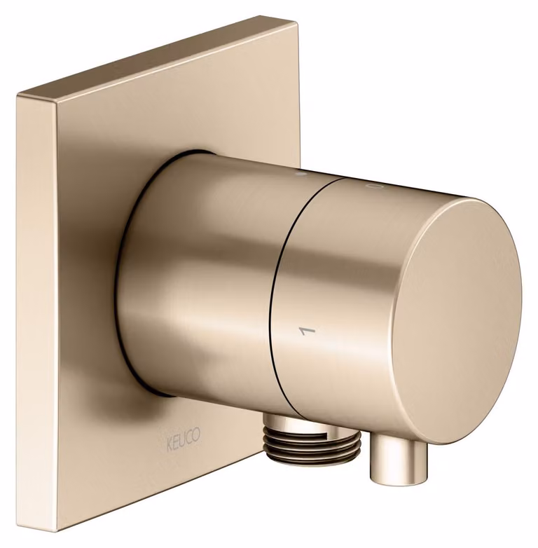 KEUCO IXMO Vanne d'inversion à encastrer 2 consommateurs, raccord de flexible avec poignée Comfort, avec arrêt, rosace carrée, 59557031102, 59557031102