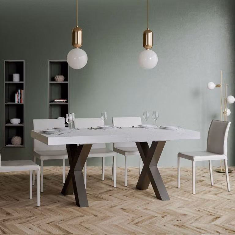 ITAMOBY - Tavolo allungabile 180/440x90 cm Traffic bianco frassino gambe antracite