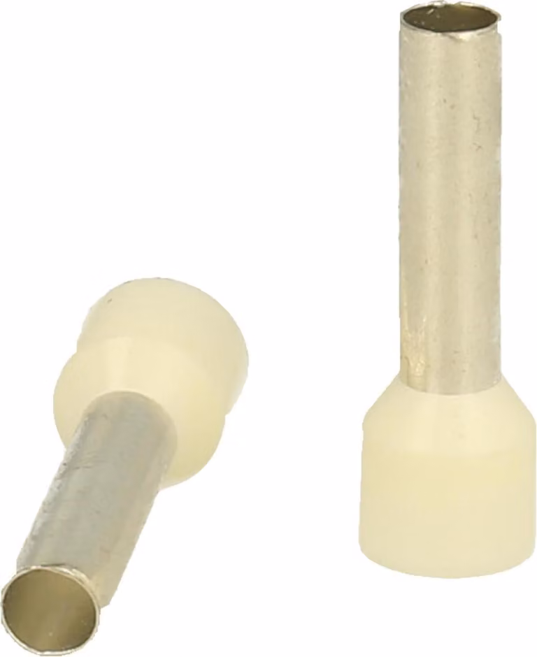 Capicorda DIN 46228 parte 4 isolati, misura L, codifica colore WE sezione 10 mm² avorio - 1 pezzo