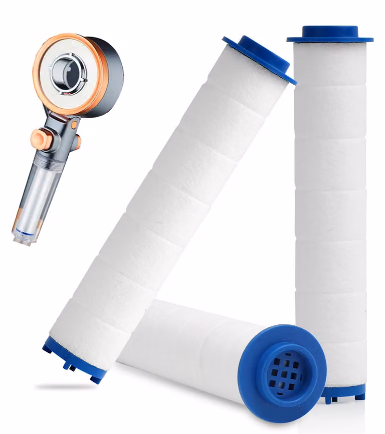 Filtro di ricambio 2-in-1 per soffione della doccia, realizzato in cotone PP, privo di calcare e cloro, per una pelle più sana