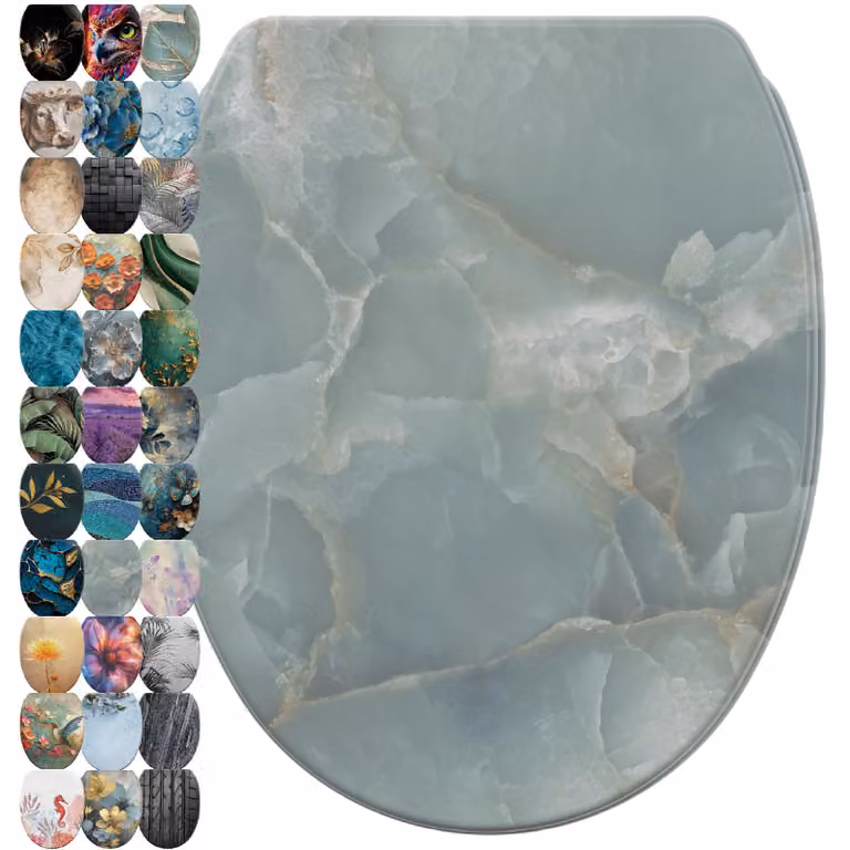 SANILO® Sedile per WC con chiusura ammortizzata e sgancio rapido Marble Italia, coperchio per WC direttamente dal produttore, sedile per WC, sedile per WC, coperchio per WC
