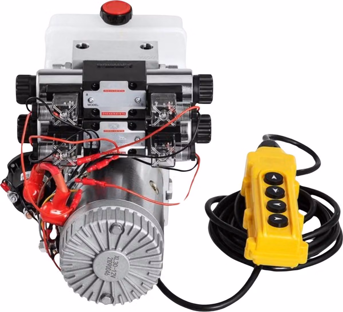 Pompa idraulica – 12 V CC – Doppio effetto – Per rimorchi ribaltabili e applicazioni di sollevamento – Serbatoio da 4,5 l
