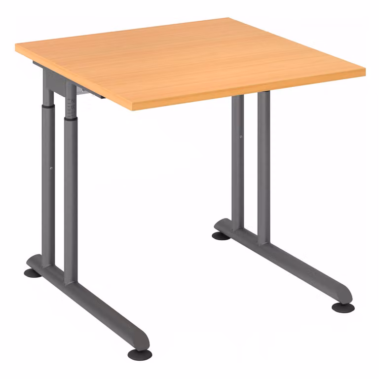 HAMMERBACHER ZS08 höhenverstellbarer Schreibtisch buche quadratisch