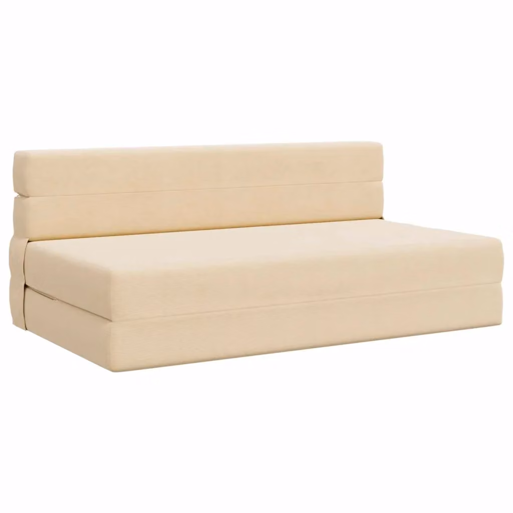 Divano Letto Pieghevole Moderno vidaXL in Tessuto Beige L: 152 cm, P: 86,5 cm, H: 60 cm – 2