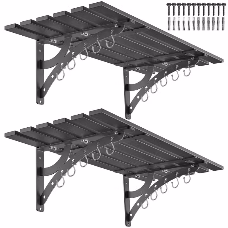 Set di 2 scaffali da garage da montare a parete