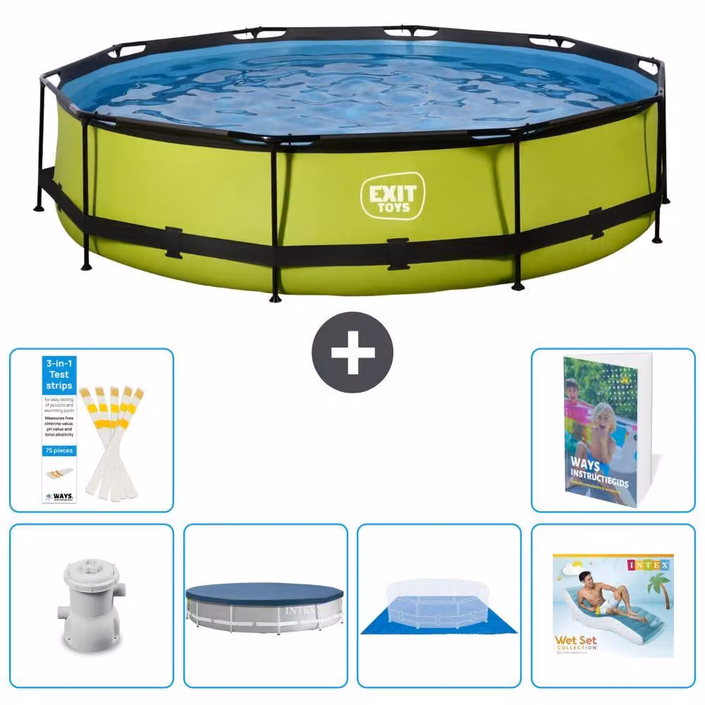 Piscina gonfiabile rettangolare - 360x76 cm - Set da 5 pezzi - Modello S322