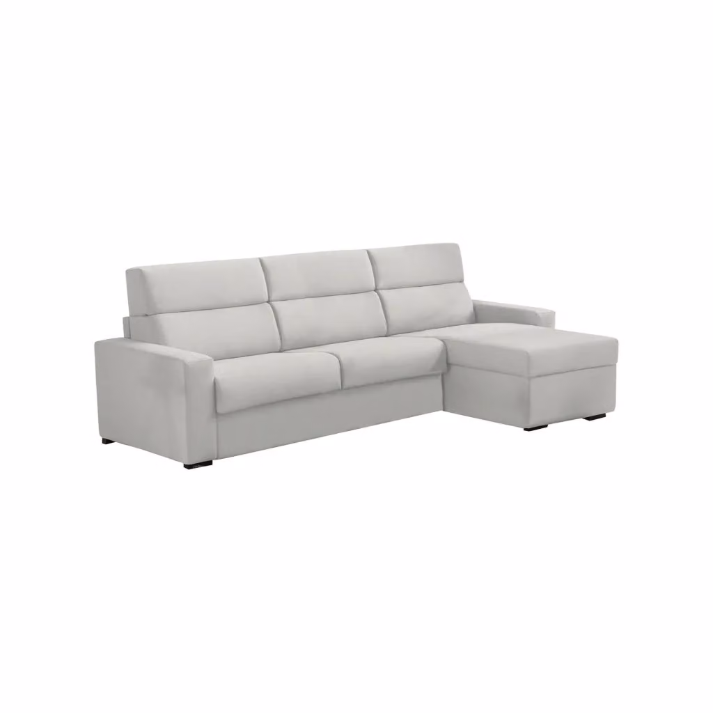 Divano Letto Pusiano DMORA con Penisola Sfoderabile Grigio Chiaro L/P: 280 x 160 cm – 2