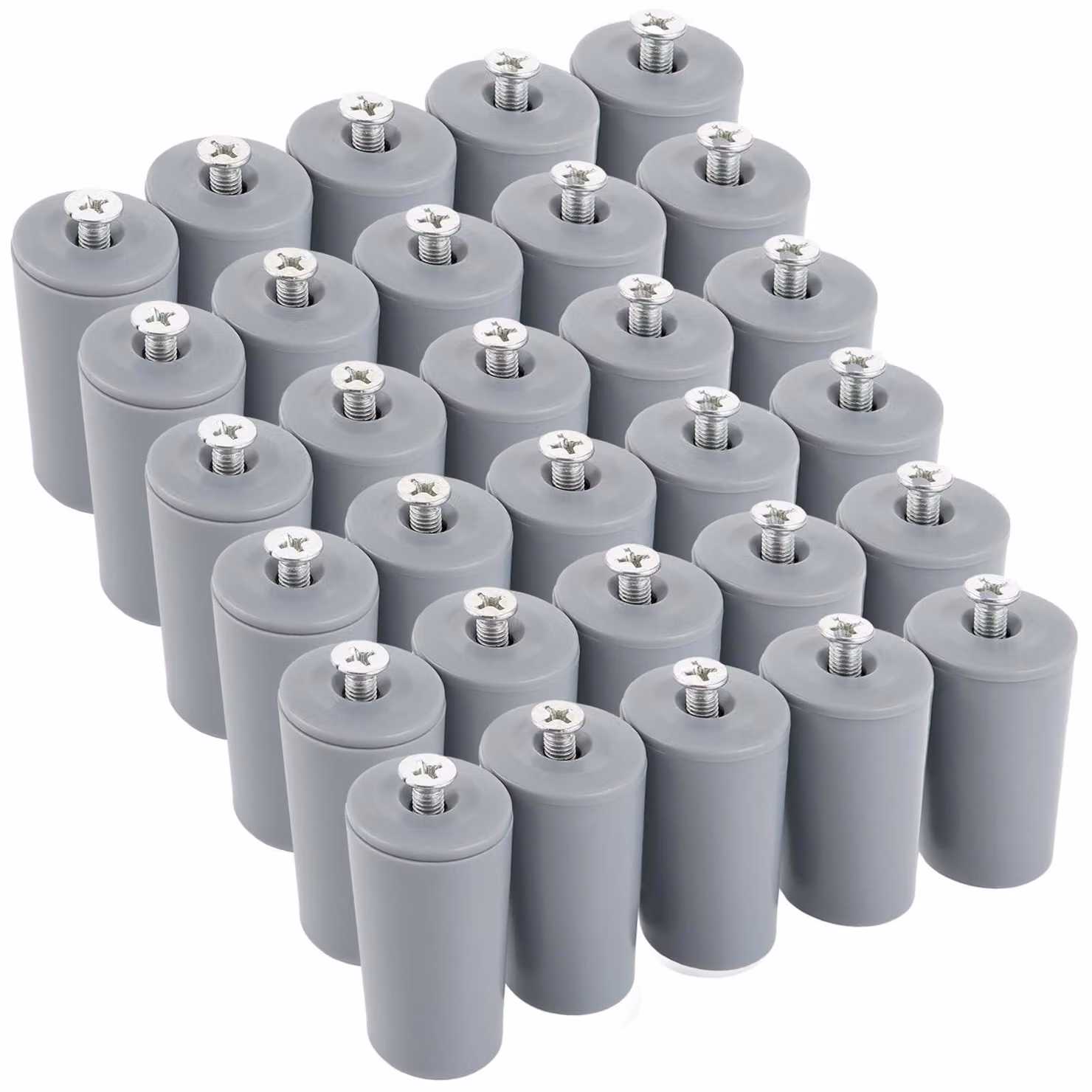 Set di 30 fermi per avvolgibili a rullo, diametro 40 mm, colore grigio