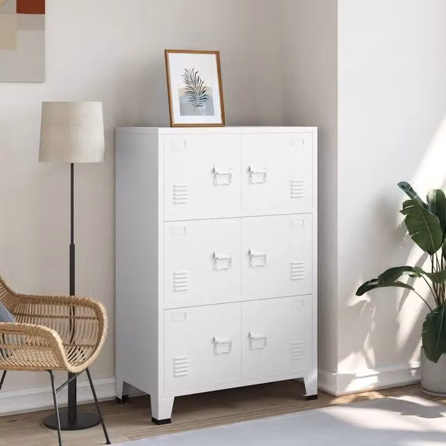 Armadio Classificatore Industriale MERCATOXL in Metallo Bianco con Ante a Battente L/P/H: 75 x 40 x 115 cm