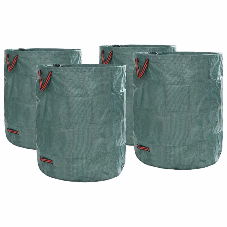 Set di 4 sacchi per rifiuti da giardino vidaXL in plastica verde da 500 l