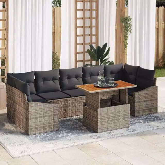 Set Divano da Giardino 8 pz Grigio 3358540