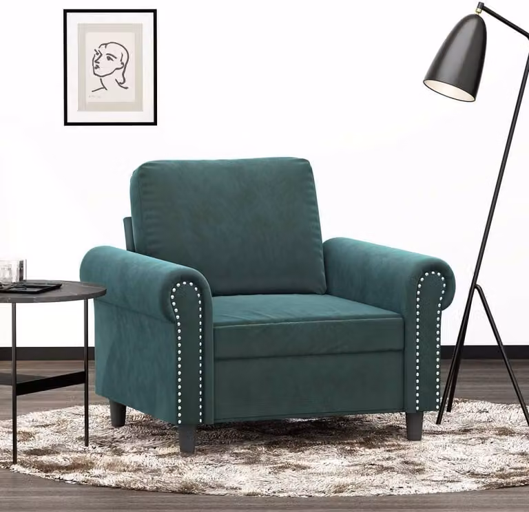Maison Exclusive - Poltrona verde scuro 60 cm velluto