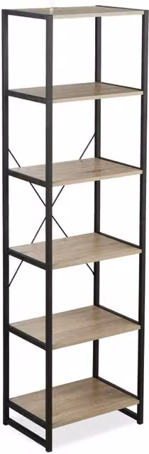 Scaffale da terra industriale 180 x 60 x 30 cm 6 livelli portaoggetti versatile in metallo nero 13_0004755