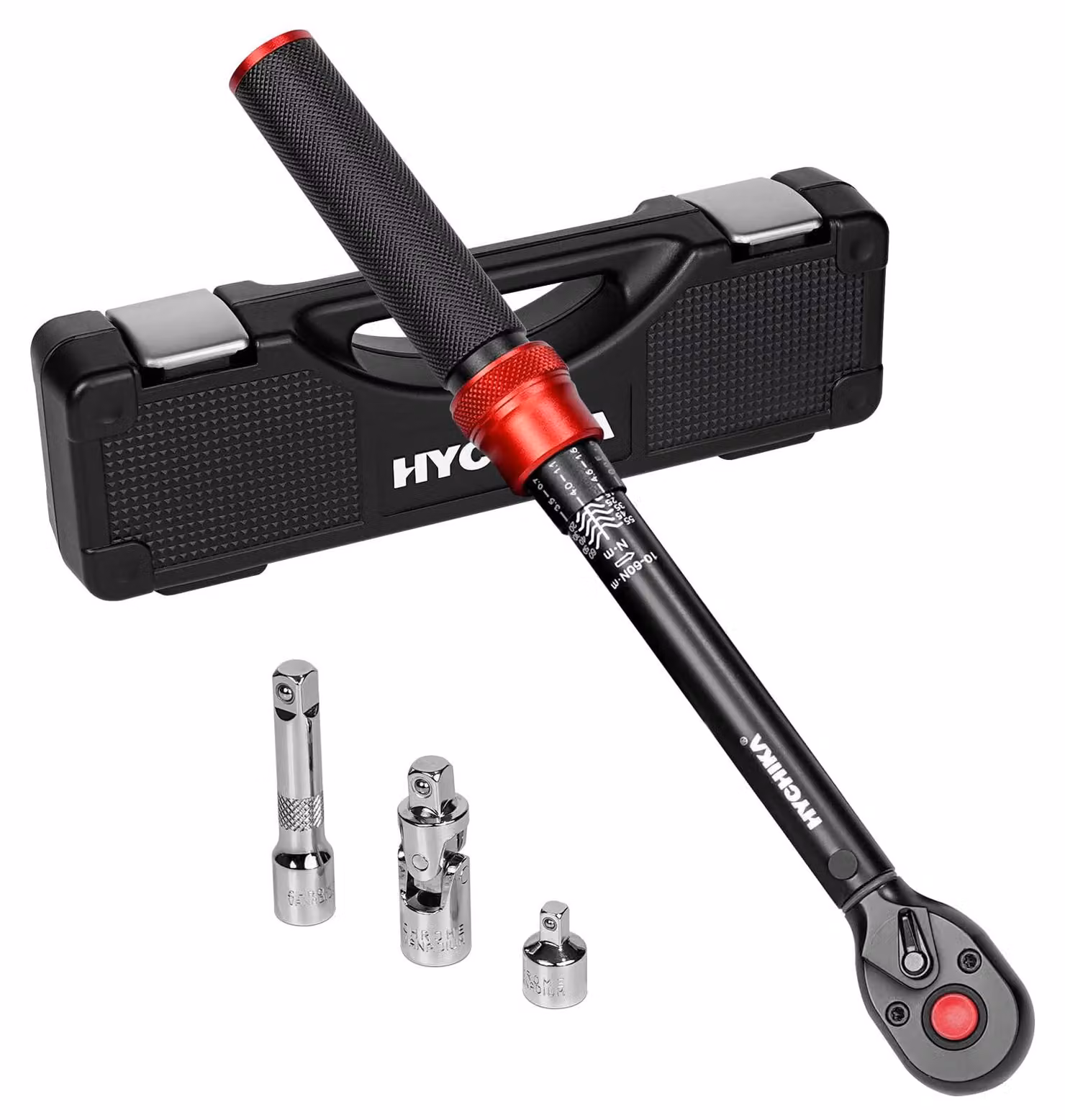 Chiave dinamometrica HYCHIKA da 3/8", coppia da 10-60 Nm, precisione ±2%, scala doppia