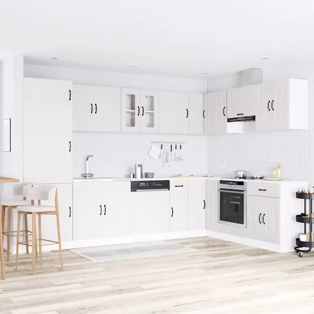 Base cucina moderna vidaXL bianca in MDF con ante a battente L/P/H: 80 x 46 x 81,5 cm