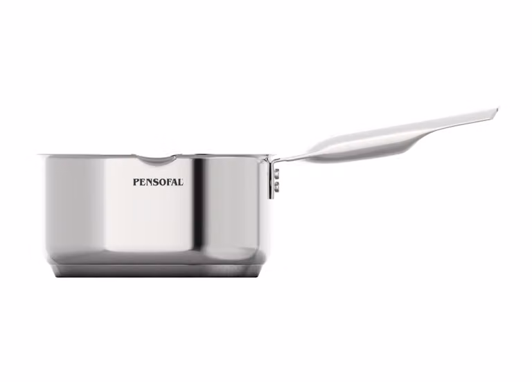 Casseruola bollilatte in Acciaio inox antiaderente PFAS Free per induzione, un manico e due beccucci, linea New Era, diam. 16 cm