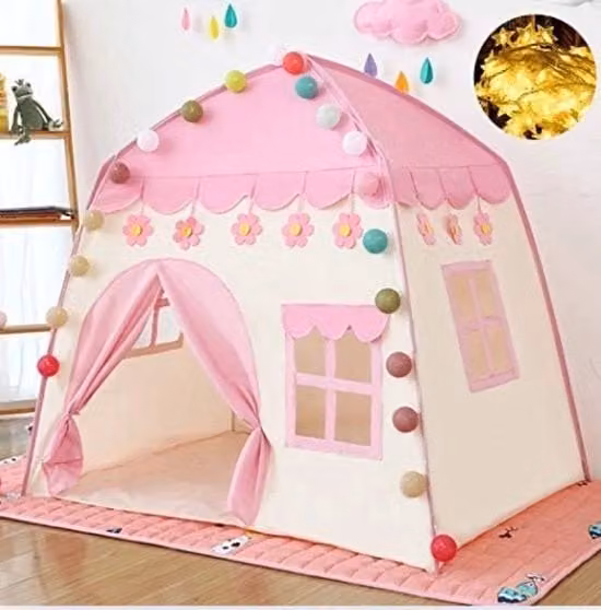 Tenda per bambini con illuminazione stellare (rosa)