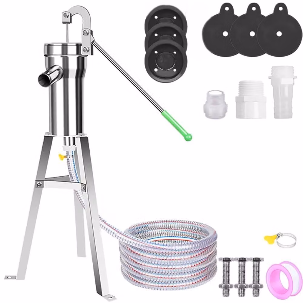 Solidchoice - Kit completo di pompa manuale per acqua, con tubo, ideale per giardino e agricoltura