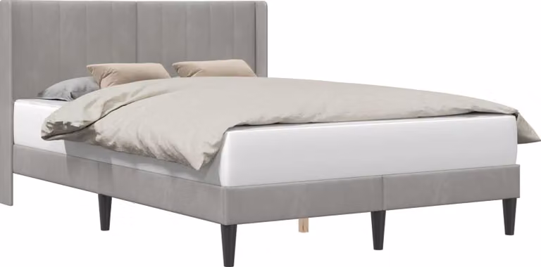 Struttura del letto Grigio Chiaro 120 x 200 cm Velluto