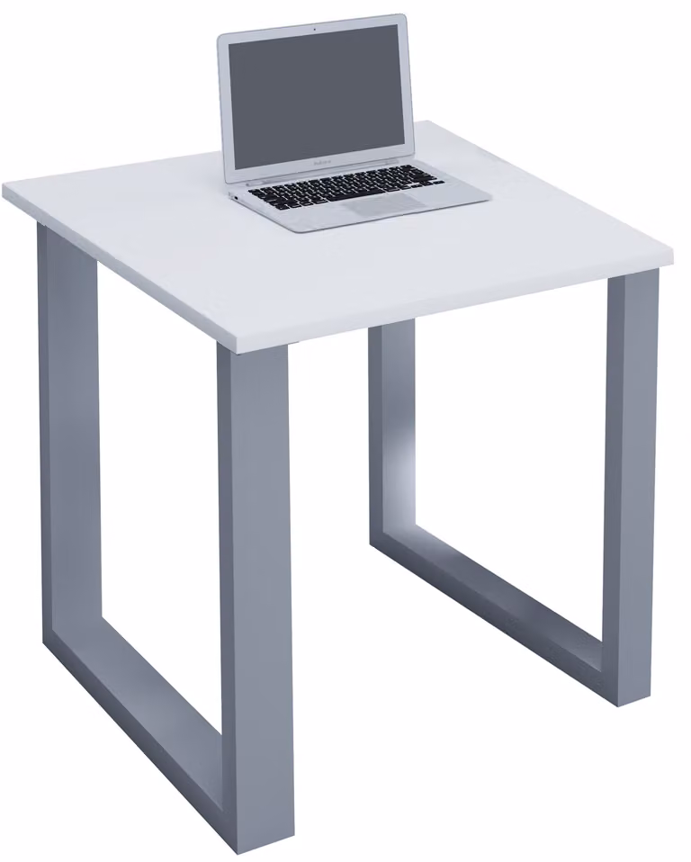 Scrivania in legno | H. 76 x W. 80 x T. 80 cm | Tavolo per computer semplice | piedini in metallo di alta qualità | Tavolo da lavoro | Mobili da ufficio - Lona U