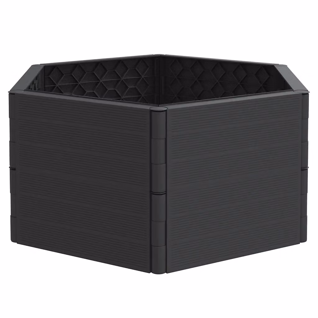 Fioriera da Giardino Design Mania Antracite in Plastica per Orto e Giardino Ornamentale L: 26 cm, P: 26 cm, H: 12 cm – 2