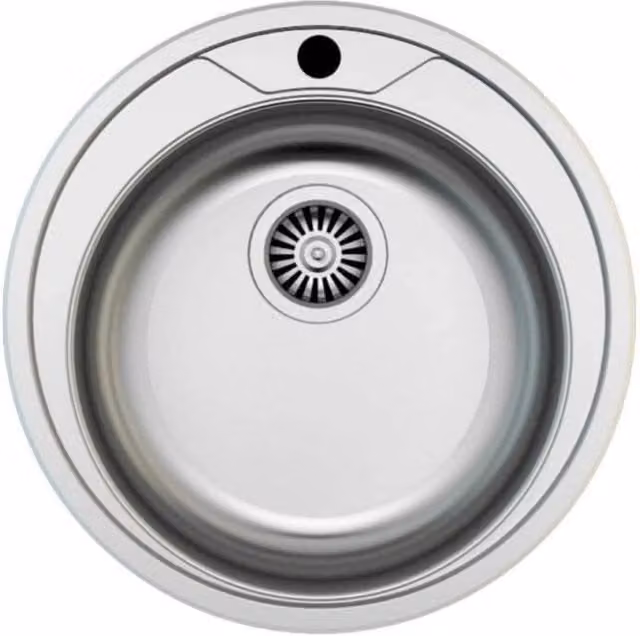 Lavello da incasso monostampo Effezeta Italia SA02 in acciaio inox color argento, Diametro: 51 cm – 1