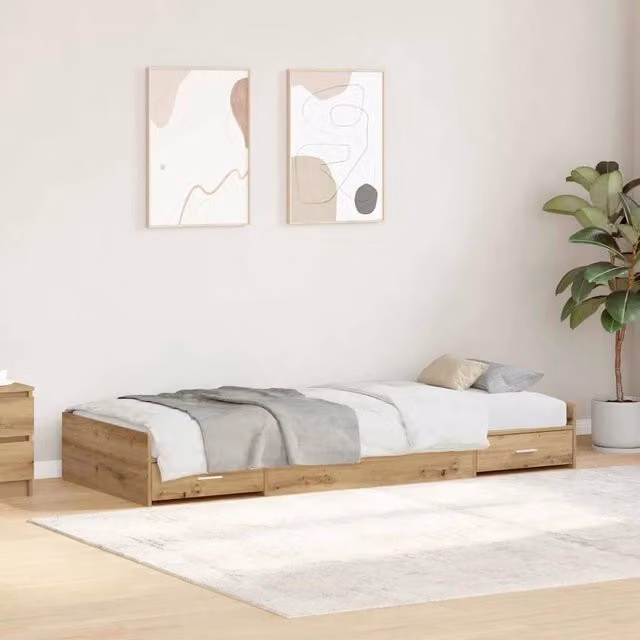 Struttura letto con cassetto vidaXL in legno di pino marrone L/P/H: 200 x 80 x 81,5 cm