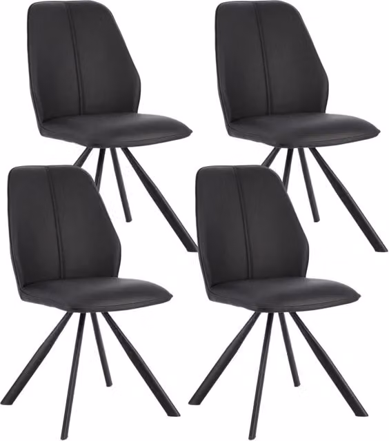 Set 4 Sedie 44x62x88h cm Maxwell Pu Nero