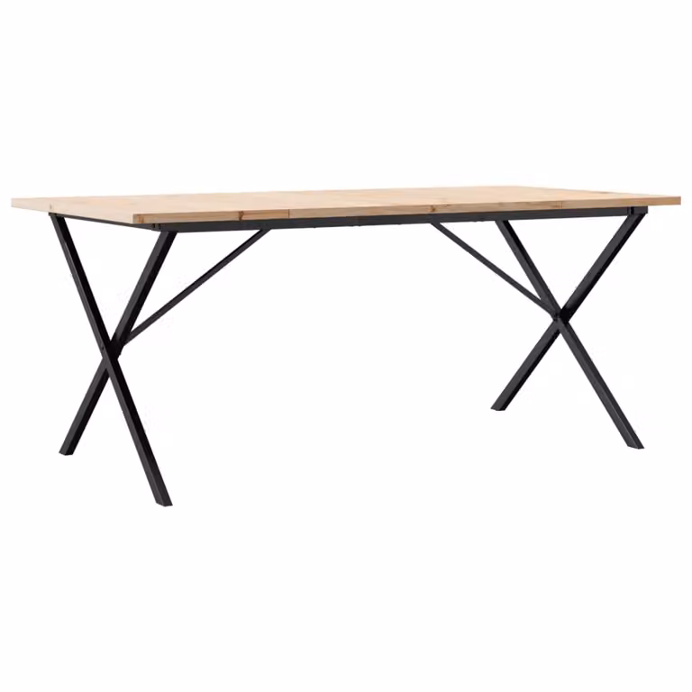 Tavolo da Pranzo Telaio a X 180x90x75,5 cm Legno Pino e Acciaio