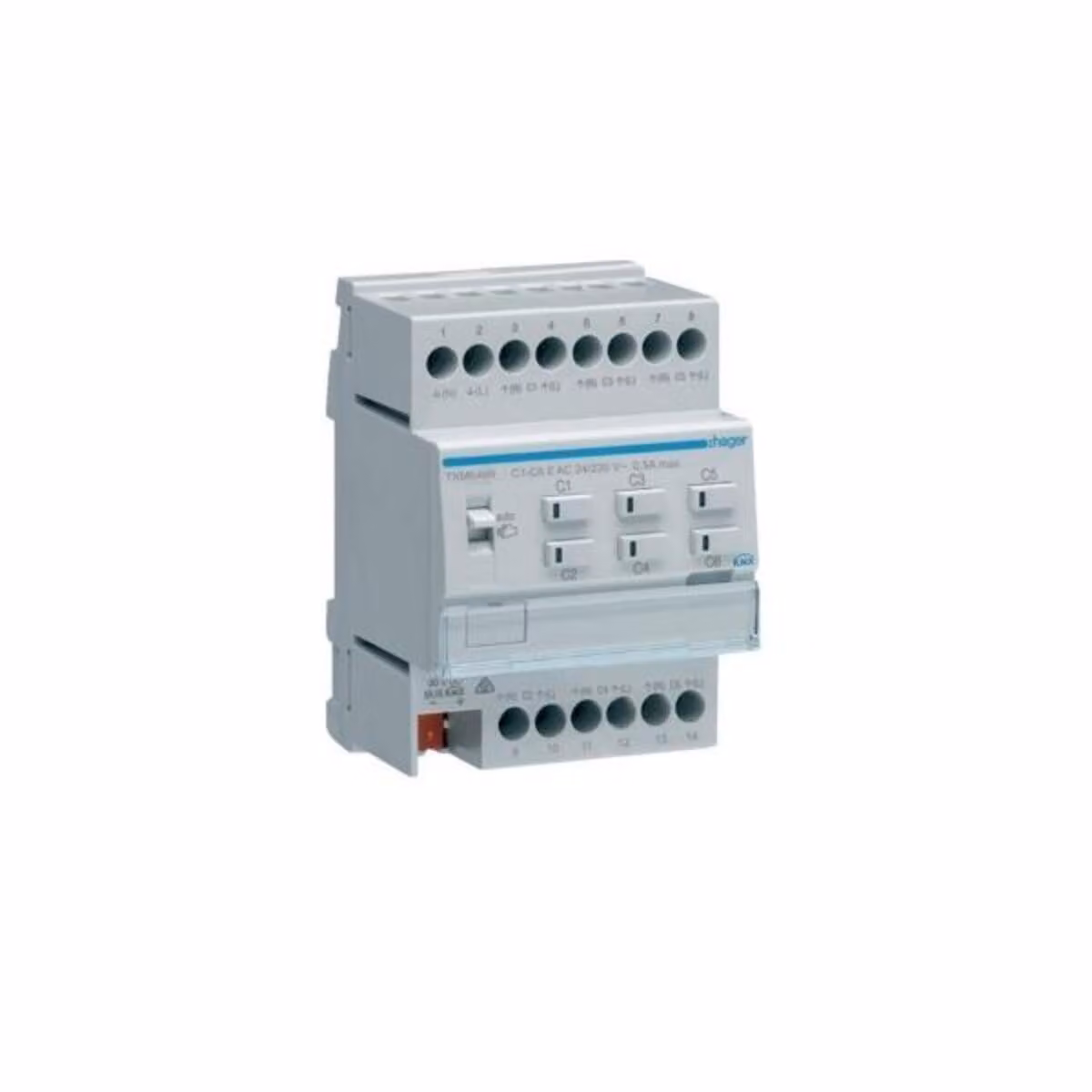Attuatore di riscaldamento Hager a 6 canali KNX TXM646R
