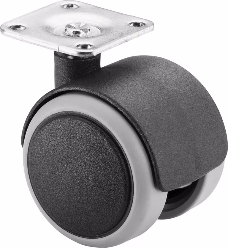 Ruote BS Ruota doppia in poliammide morbida con piastra avvitabile Ø 50 mm 50 kg - F76.050.PL
