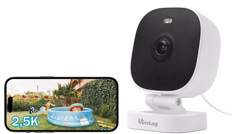 Telecamera di sicurezza esterna wireless, videocamera Wi-Fi 2,5K/4MP con visione notturna