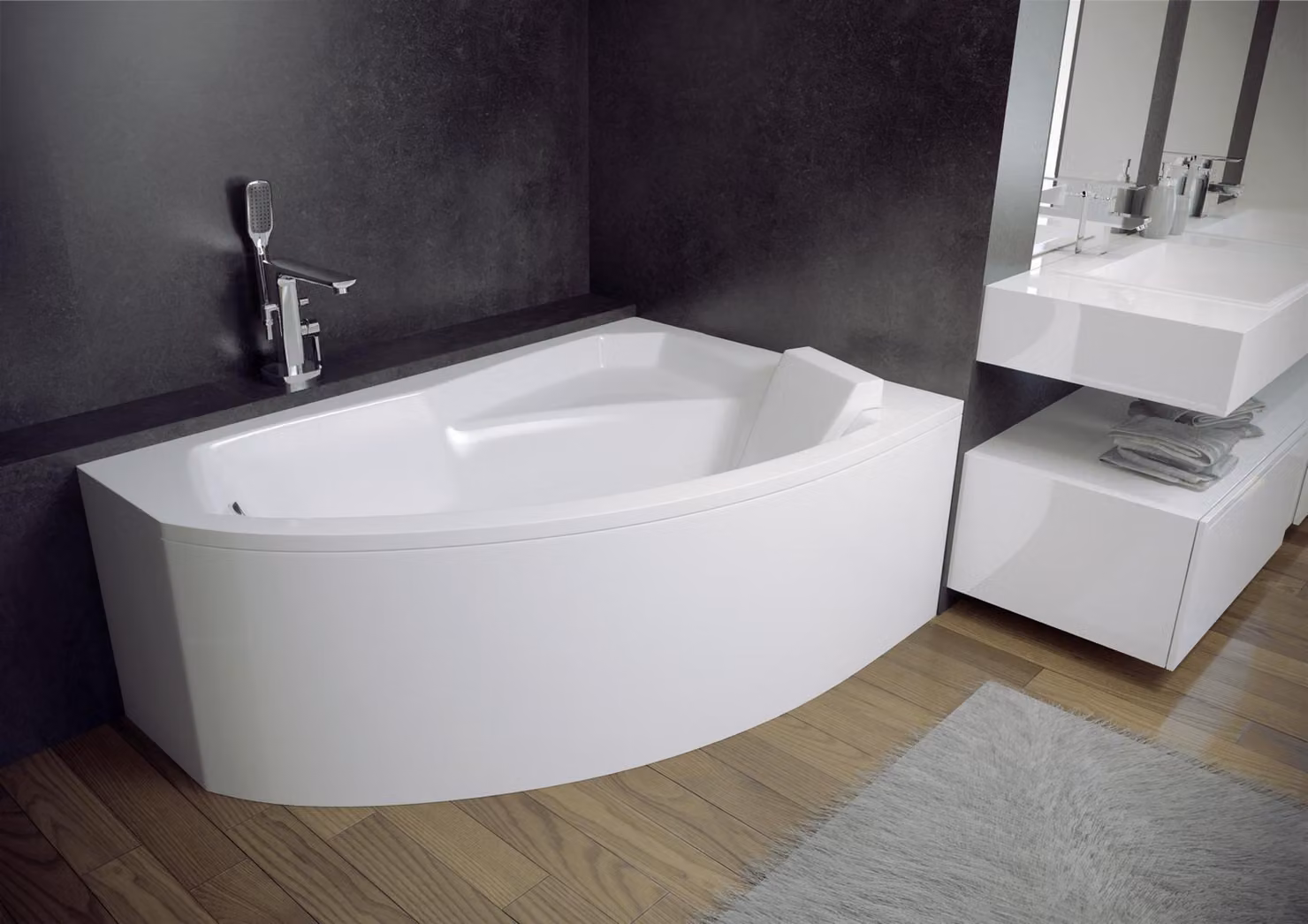 Unförmige Badezimmer Wanne Eck Badewannen Design Bad Wannen Acryl Weiß