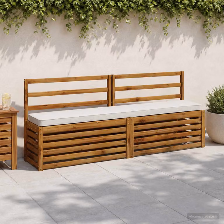 Cuscino per panchina vidaXL VUGHT in poliestere bianco con rivestimento rimovibile e resistente ai raggi UV