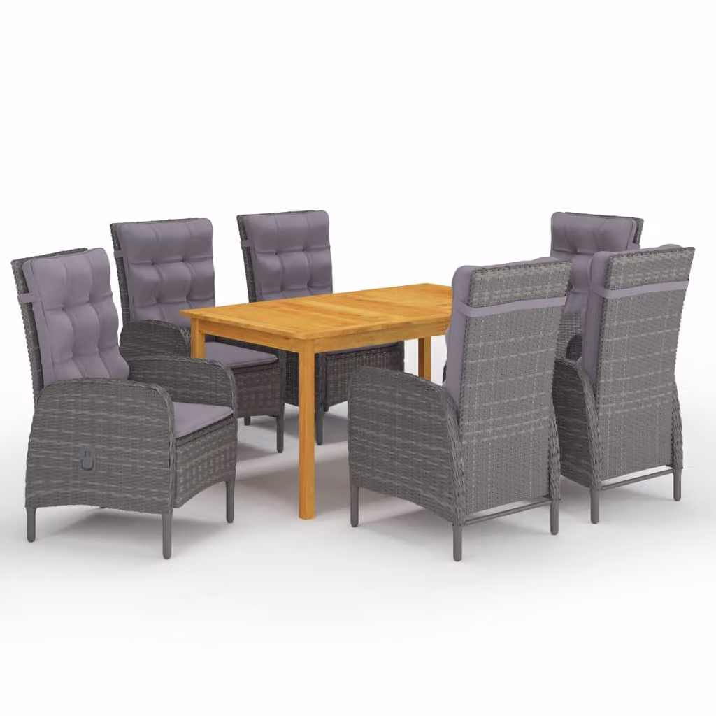 Maison Exclusive - Set da pranzo da giardino da 7 pezzi, grigio