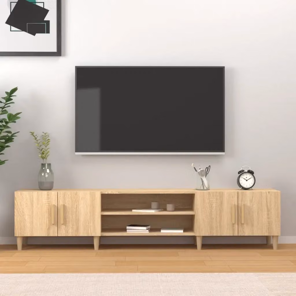 Mobile TV moderno in legno ingegnerizzato color rovere sonoma, L 180 x P 31,5 x H 40 cm – 2