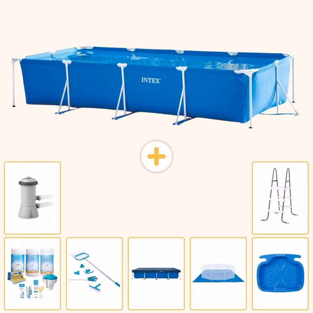 Piscina fuori terra rettangolare - 450x220x84 cm - 8 pezzi - Modello S20070