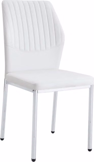 Set di 4 sedie da pranzo 43 x 42,6 x 93 cm PU bianco e metallo argento