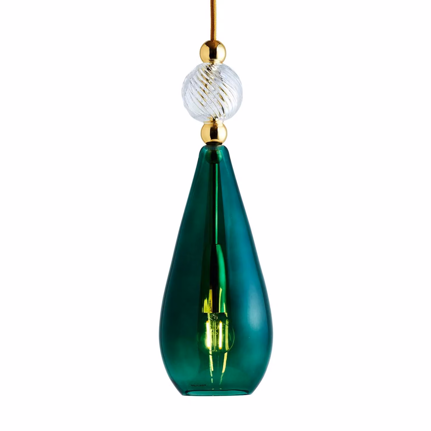 EBB & FLOW Lampada a sospensione in vetro Smykke M, dimmerabile, Verde, Soggiorno / Sala da pranzo, Vetro, Scandinavo, Lampada a sospensione