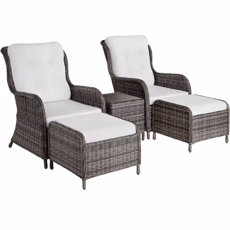 Set di sedute in alluminio e rattan Benissa di tectake® per 2-4 persone