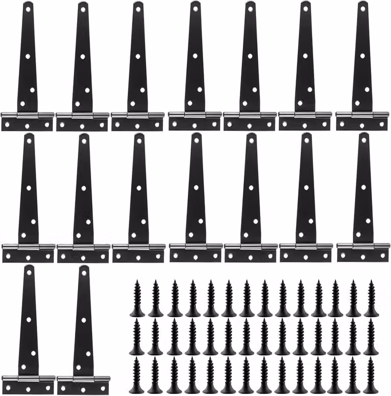 Strisce di acciaio nero, dimensioni 15 x 7 x 2,5 cm, confezione da 16 pezzi, per porte e cancelli